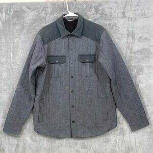 Smartwool Quilted Merino Wool Blend Snap Shacket Men's Size XL? Gray  FLAWS!